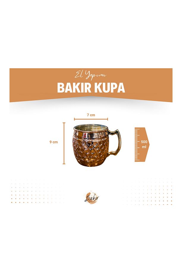 Bakır Kupa Petekli 2'li Parlak Renk - 5
