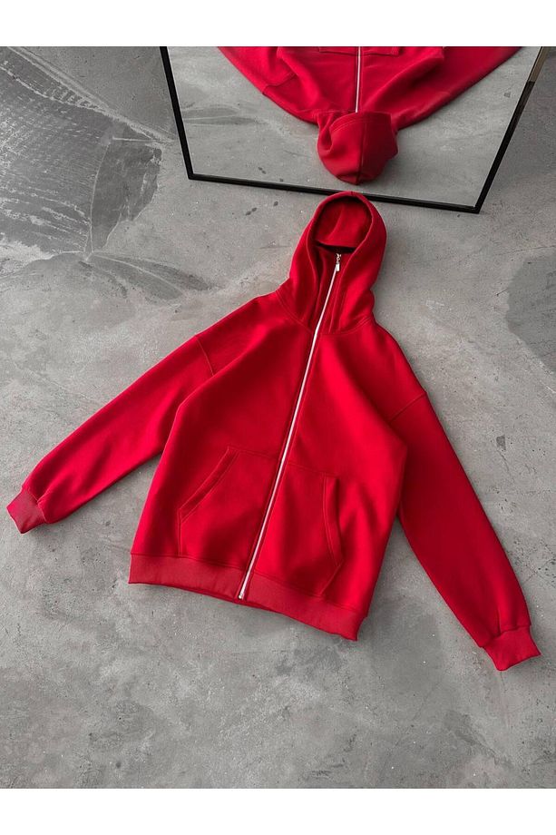 Üç Iplik Şordonlu Maskeli Hırka Oversize - 1