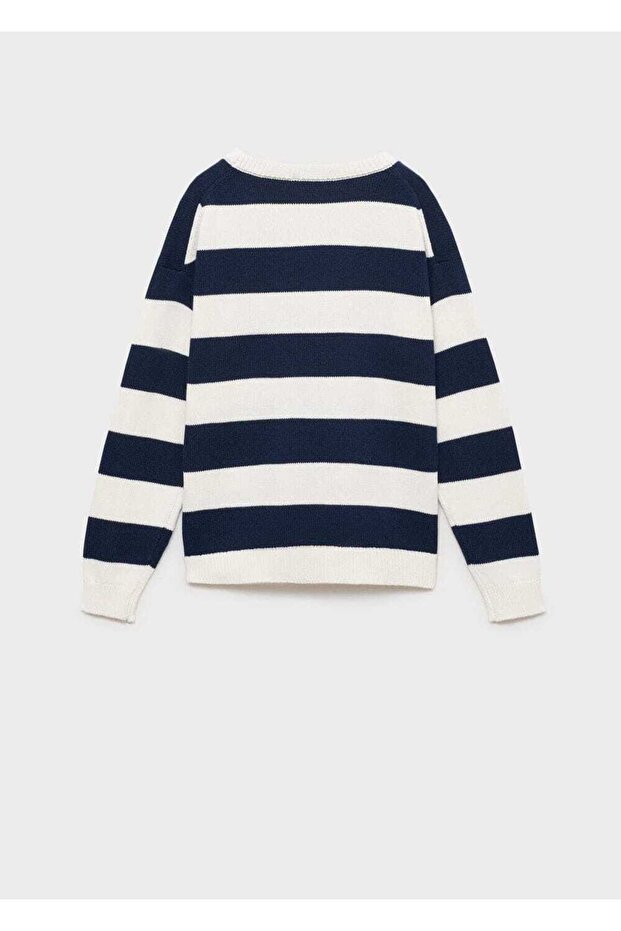 Çizgili triko kazak - 4