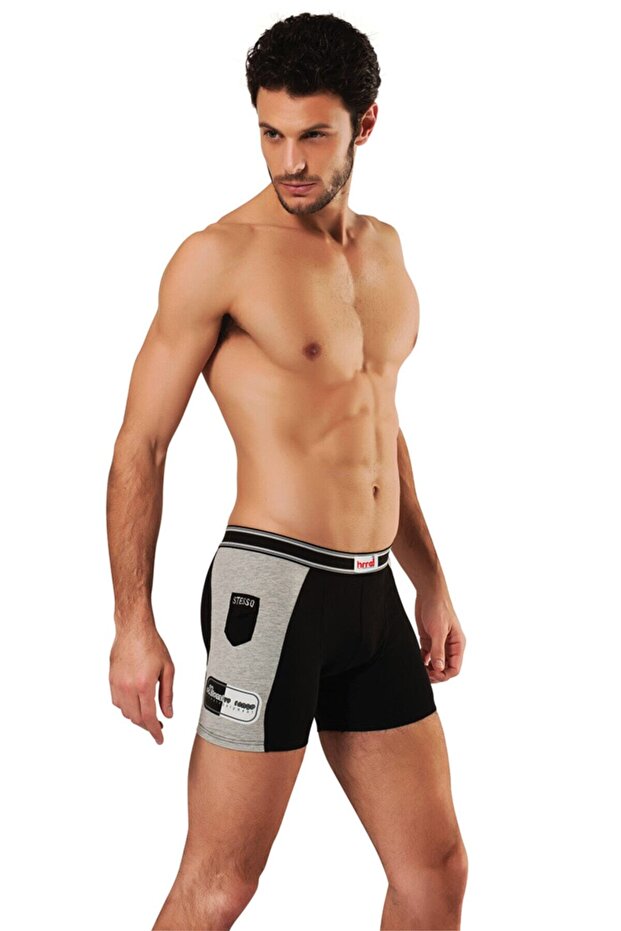 308 3-Piece Cotton Lycra Men's Boxer Briefs - Black