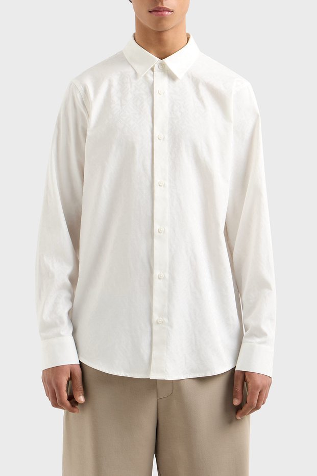 All with Logo 100% Cotton Regular Fit Shirt Men's Shirt Xm 000431 Af13131 F0045