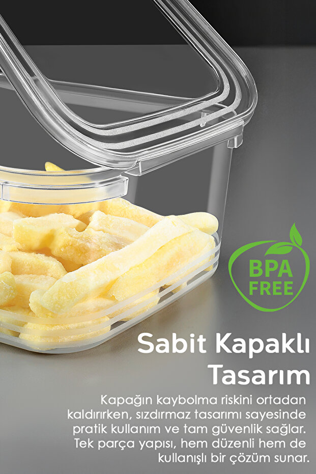 Set of 10 Leak-Proof Self-Clamshell Storage Containers - Airtight Food Container Suitable for Deep Freezer - 5