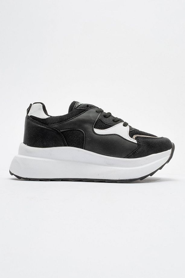 Günlük Kadın Sneaker Bağcıklı Hafif Kalın Yüksek Tabanlı Yürüyüş Nefes Alan Spor Ayakkabı - 2