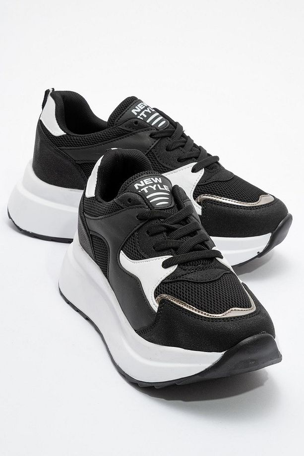 Günlük Kadın Sneaker Bağcıklı Hafif Kalın Yüksek Tabanlı Yürüyüş Nefes Alan Spor Ayakkabı - 1
