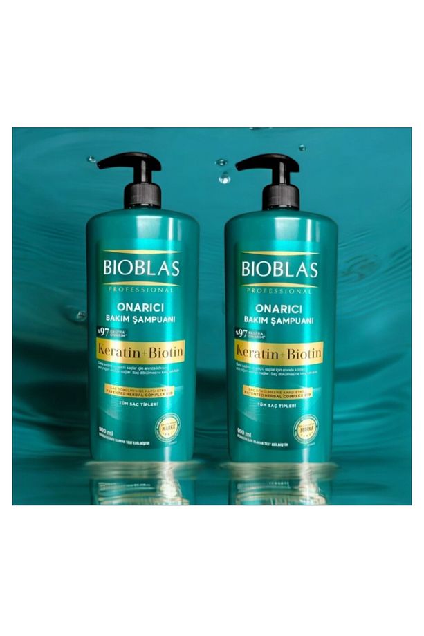 2 Adet Keratin Biotin 900 ml Professional Onarıcı Bakım Şampuanı % 97 Extra Onarım - 7