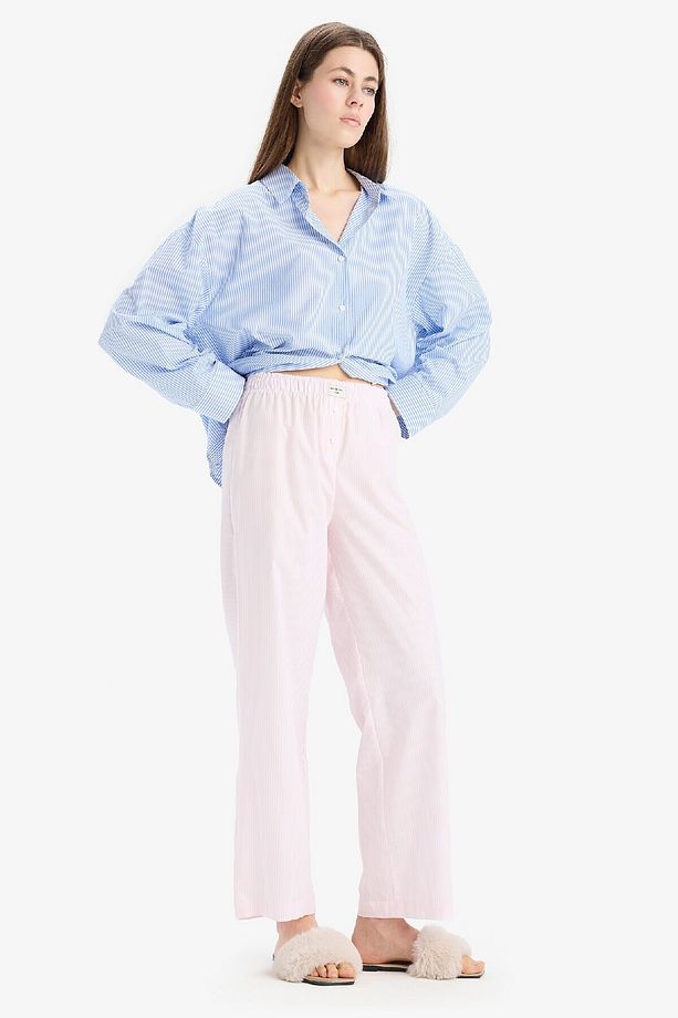Uzun Boy Poplin Pijama Altı-fall In Love E5769ax25sp - 3