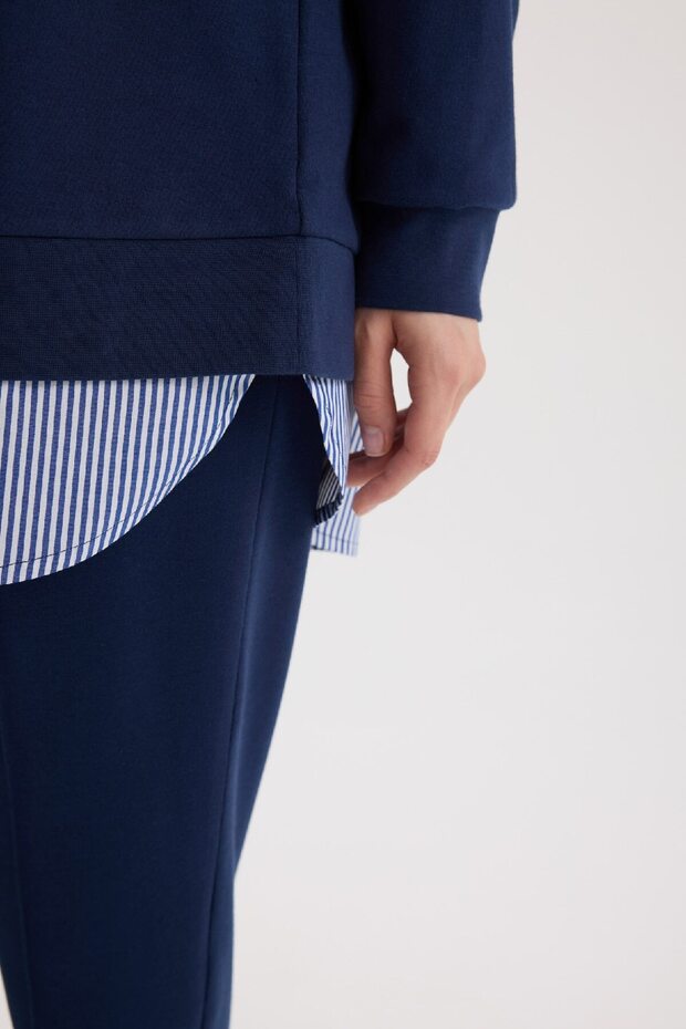 Regular Fit Crew Neck Basic Plain Sweatshirt Tunic A9529Ax25Sp - 5