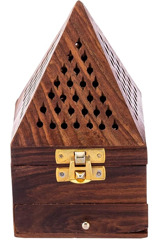 Wooden Incense Burner 9Cm X 9Cm X 15Cm Brown