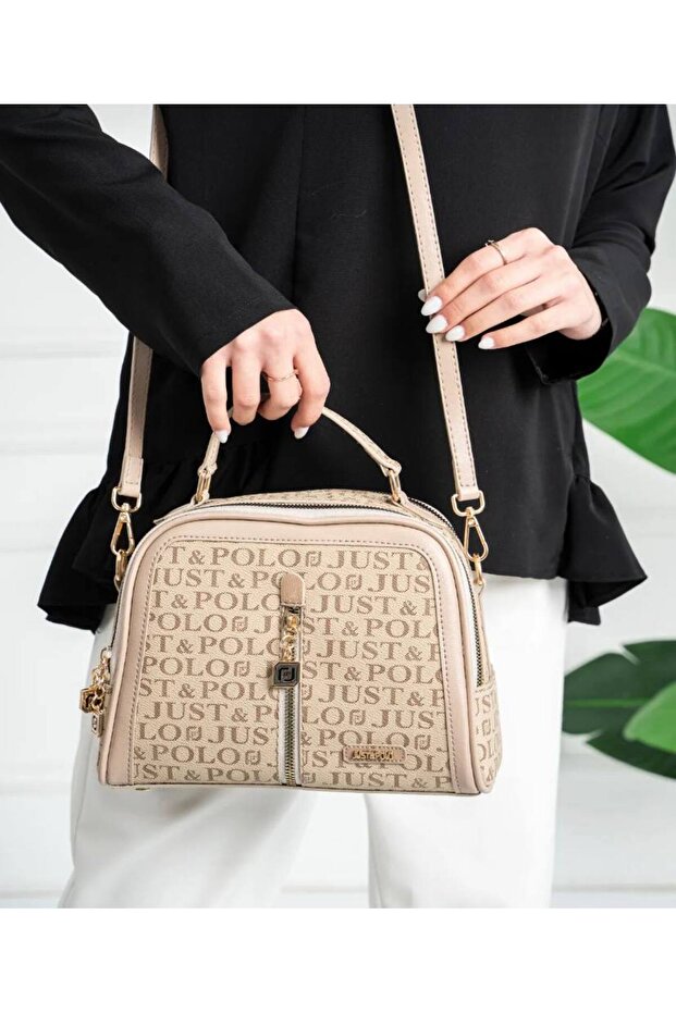 Justpolo Women's Divided Long Strap Hand and Shoulder Bag Crossbody Bag Tyc00Et2057