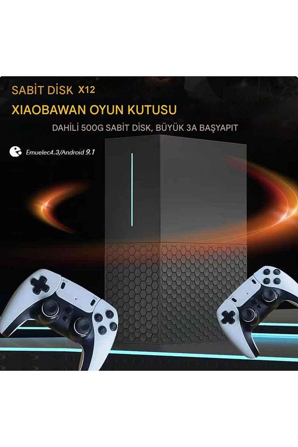 X12 500GB Android TV+GAME CUBE 4K HDMI +ETHERNET 3D Retro Arcade Oyun Konsolu - 2