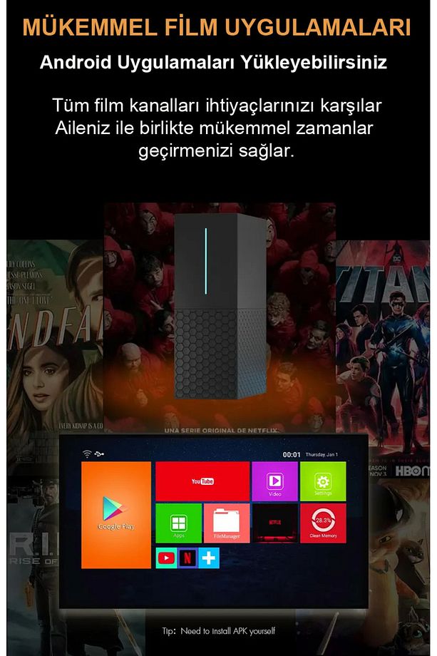 X12 500GB Android TV+GAME CUBE 4K HDMI +ETHERNET 3D Retro Arcade Oyun Konsolu - 5