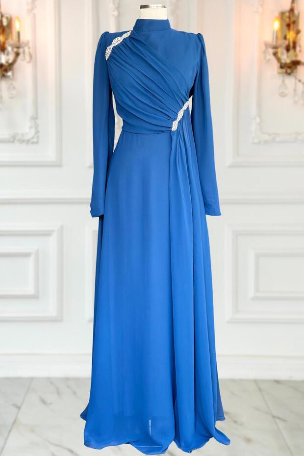 Eflin Abiye Elbise İndigo - 1