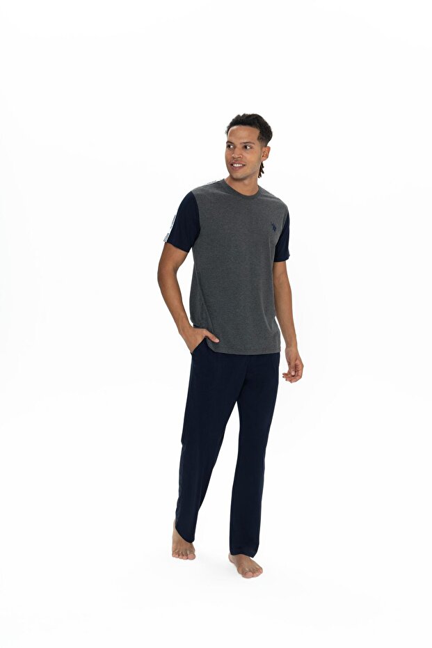 Men's Anthracite Melange Pajama Set - 18898
