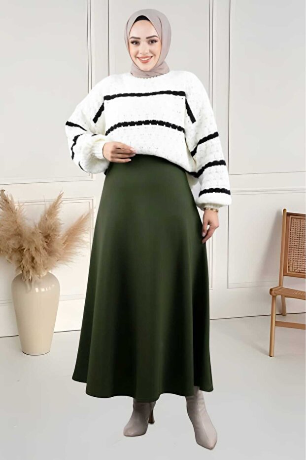 Puff Scuba Fabric Hijab Skirt