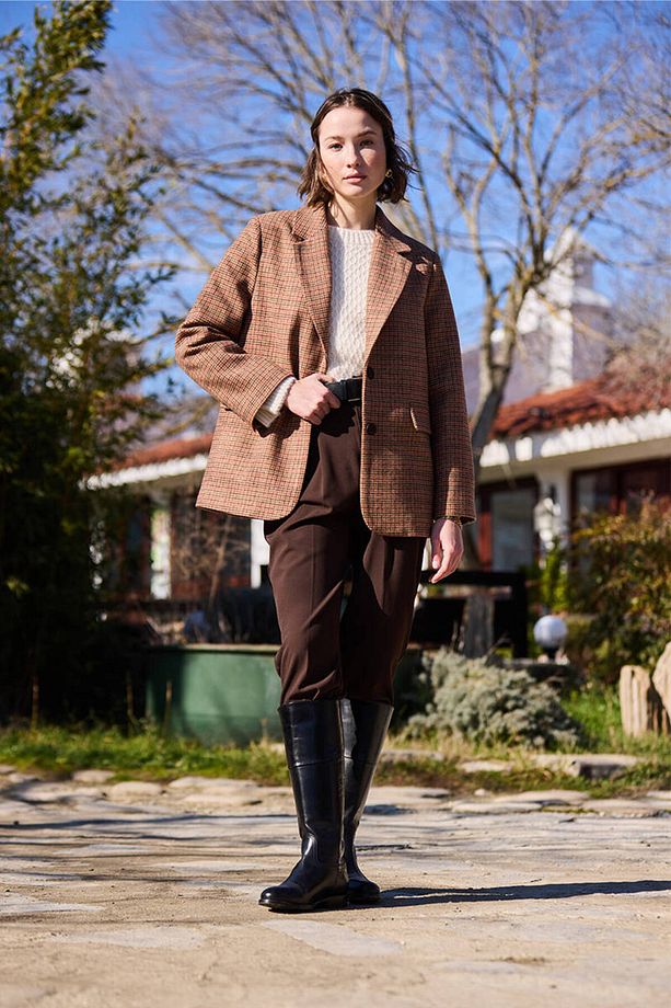 KAZAYAĞI DESENLİ BLAZER - 4