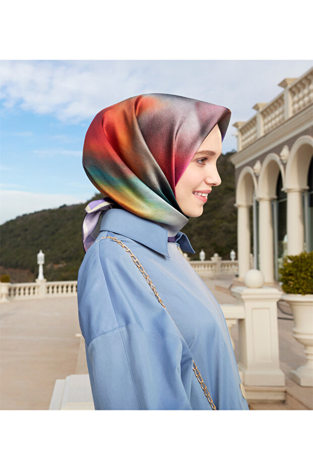 وشاح حريري - 8927d-02 - تيفيل - موديل غروب الشمس