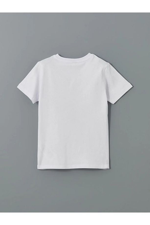 LCW ECO Beyaz Bisiklet Yaka Erkek Çocuk Şortlu Pijama Takımı - 2