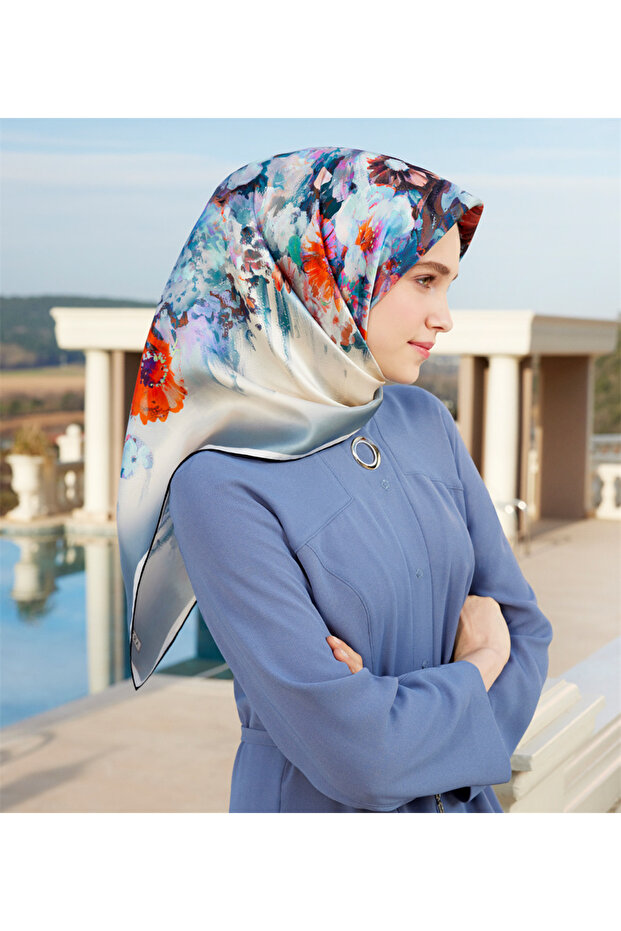 İpek Eşarp - 8949D-54 - Tivil - 1