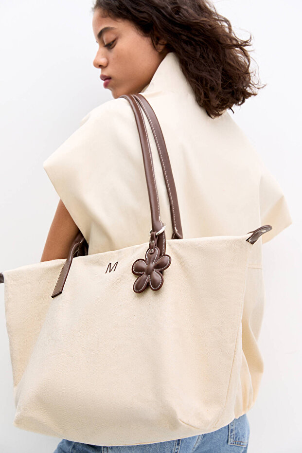 Süs detaylı tote çanta - 1