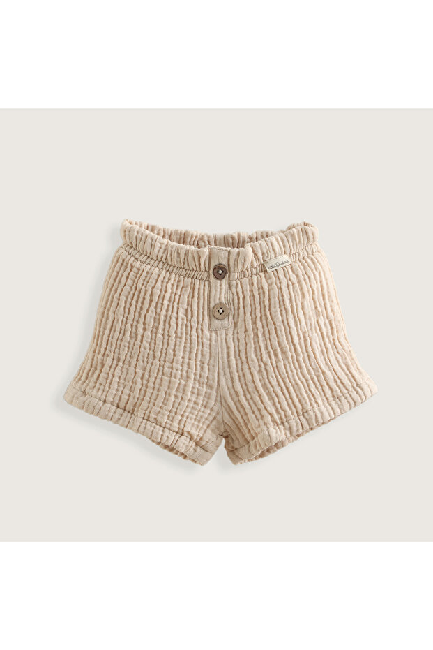 Picnic Düğmeli Şort Bej - 1