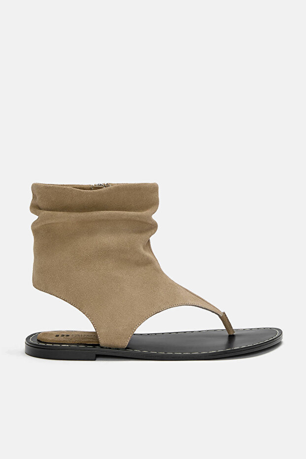 Bot tarzında deri sandalet - 1