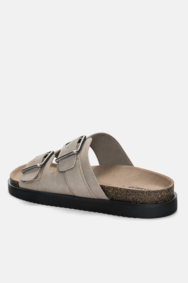 Tokalı düz deri terlik - 5