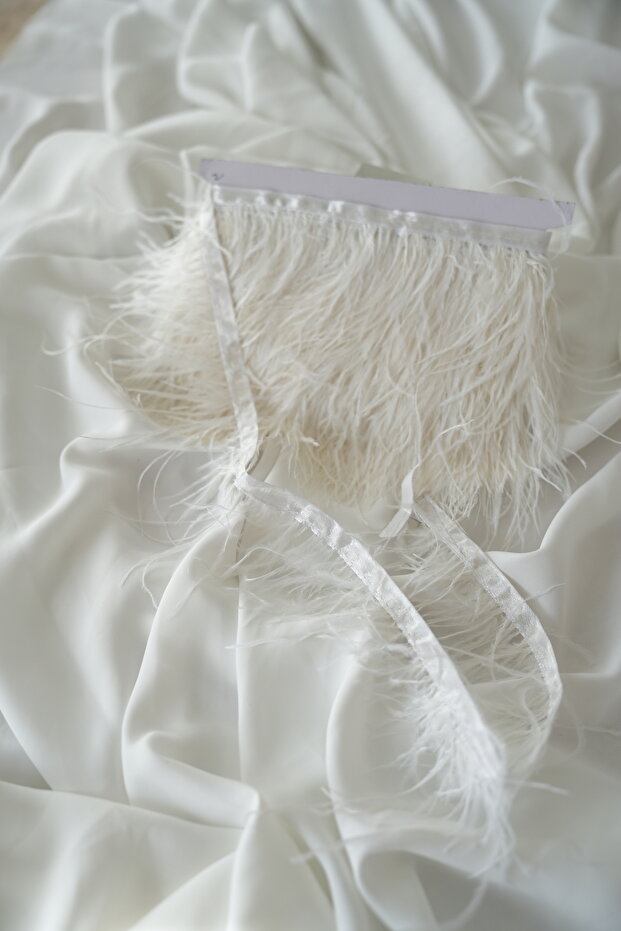 1 Meter White Camel Feather, Ribbon Feather, Ostrich Feather, Otriş, Lux Feather