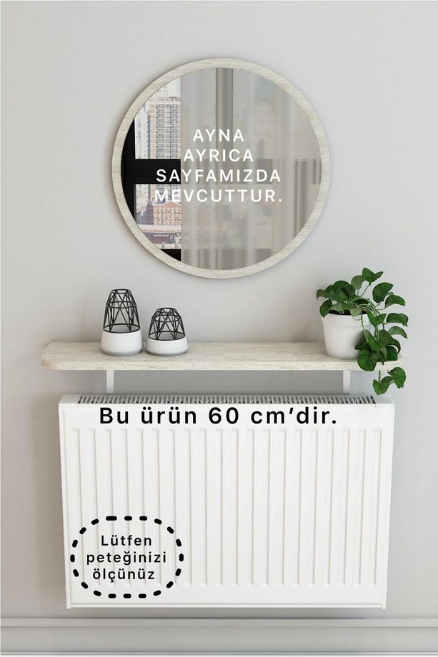 Traverten Petek Üstü Tak Çıkar Uçan Raf Oval 60CM - 1
