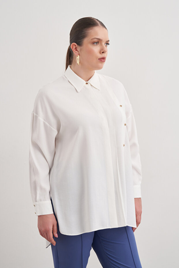 بلوزة بشعار معدني مطوي - 4