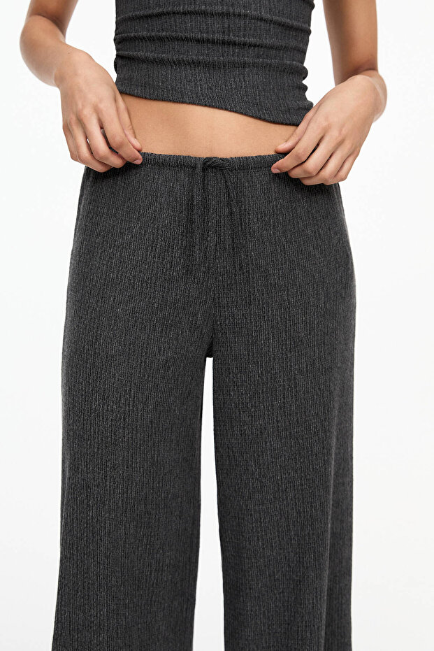 Krep wide leg pantolon - 5