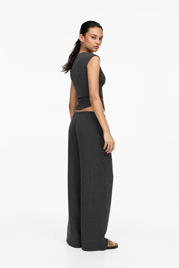 Krep wide leg pantolon - 4