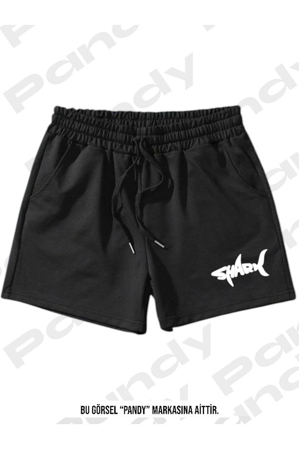 Unisex Shark Baskılı Basic Şort - 1