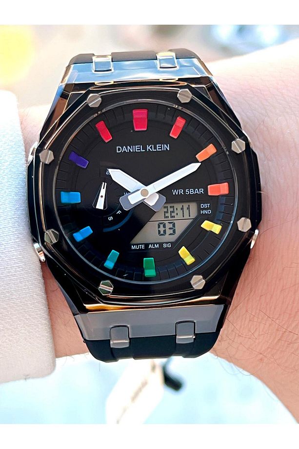 Silikon Kordon Dijital&Analog 50 Mt Suya Dayanıklı Erkek Kol Saati EDK.2031.4 - 1