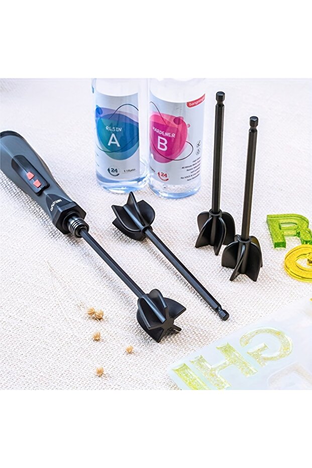black 1pc Resin Mixer Paddles For Resin Drill, Epoxy Mixer Attachment For Drill, Paint Mixer/Paint S