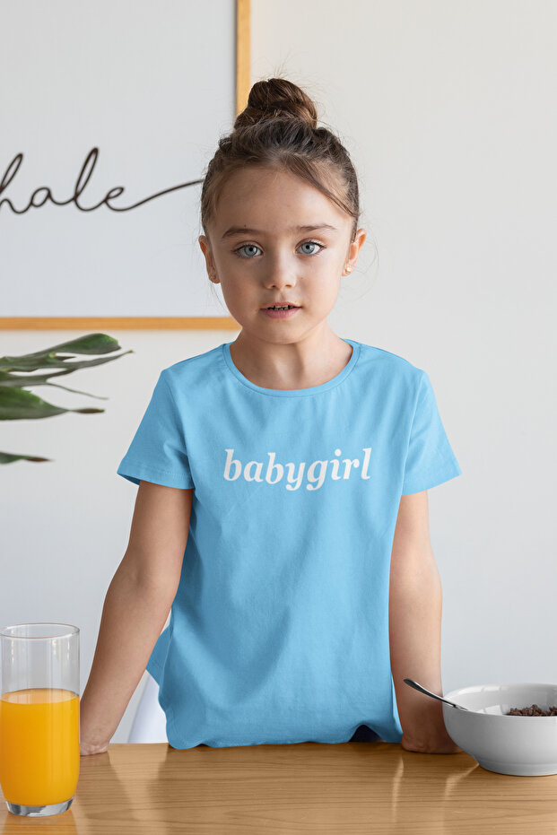 Girl's Crew Neck Printed Short Sleeve T-Shirt