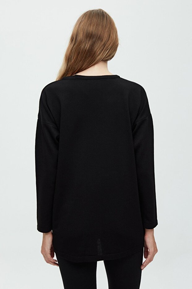 Cep Taşlı Triko Basic T-Shirt - 5