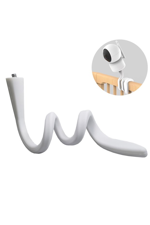 White Color IP Camera Holder Stand Baby Monitor Wall Mount Silica gel Bracket Hole-Free Crib Cradle