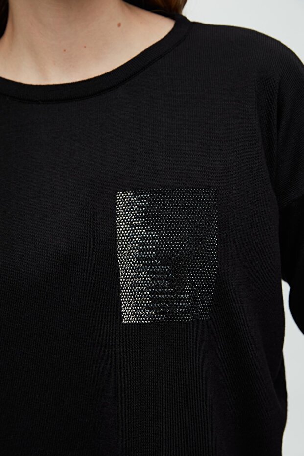 Cep Taşlı Triko Basic T-Shirt - 4