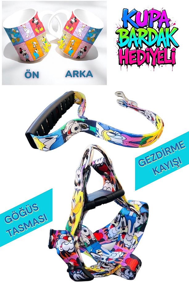 Köpek Tasması ( Göğüs Tasması ) Gezdirme Kayışı Set - 1