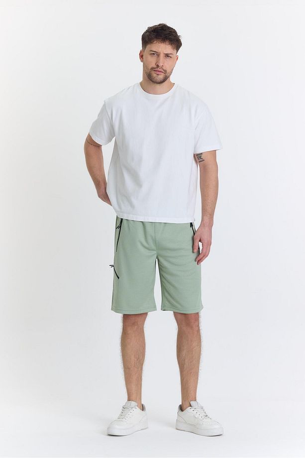 Erkek Polycotton Şort Yeşil 6051-Y - 5