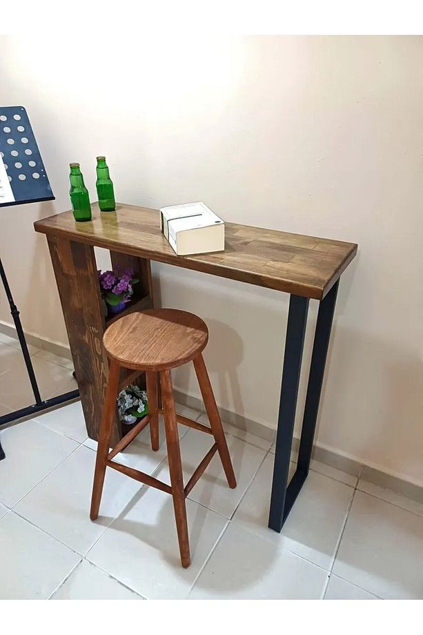 Ahşap Bar Masası Ahşap Mutfak Masası - 5