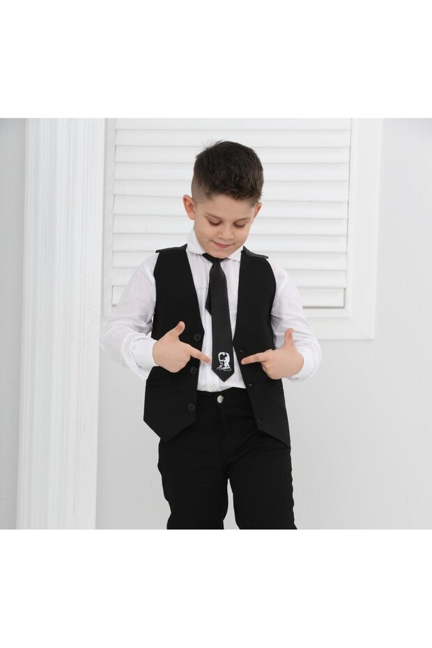 Boy's Black Vest 23 April 29 October 10 November 19 May Performance Clothing