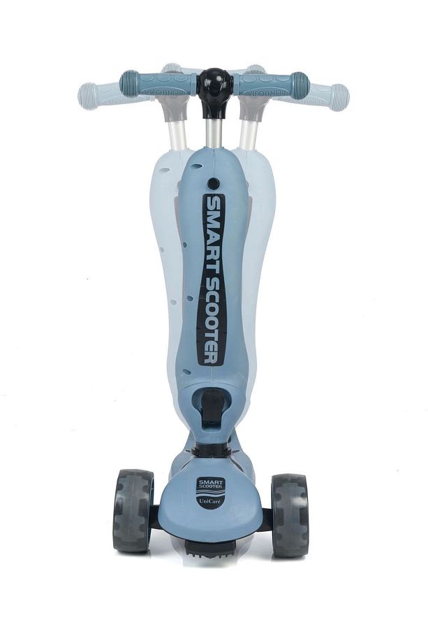 Smart Oturaklı Çocuk Scooter 3 Tekerlekli Led Işıklı Scooter Yükseklik Ayarlı - Mavi - 8