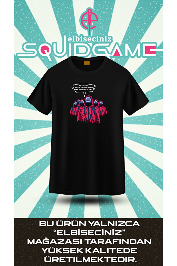 Squid Game Asker Unisex Custom Design T-Shirt with Back and Front Print. Can Be Customized for Lovers, Spouses, and Family.
