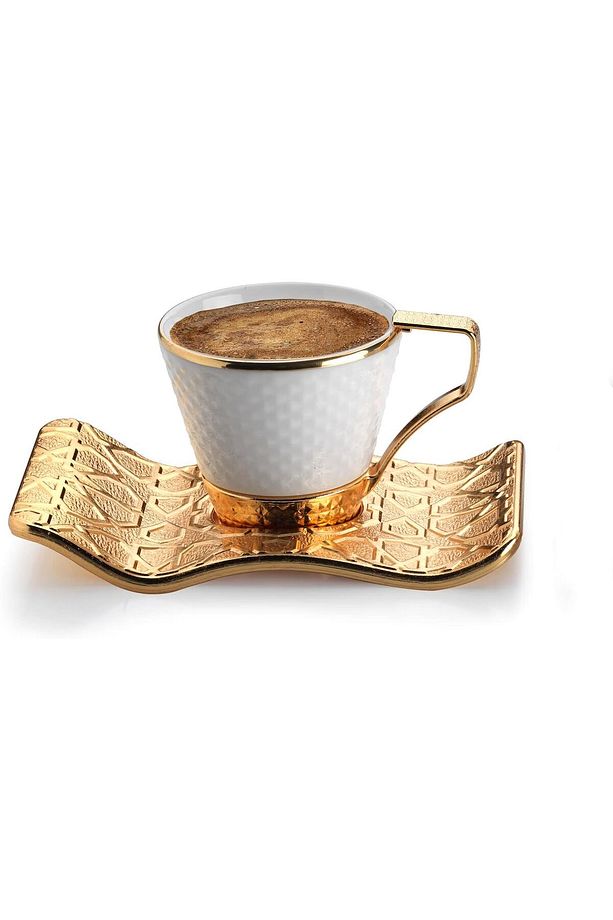 Kahve Fincanı Lokumluk Seti Türk Arap Kahvesi Espresso Fincan Kare Tabak Selçuklu Set 6 Lı Set - 2