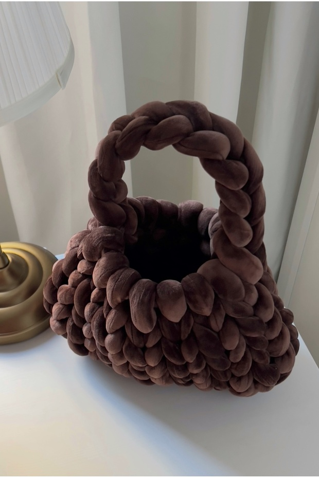 Marshmallow Acı Kahve El Örmesi Kadın Çantası - 5