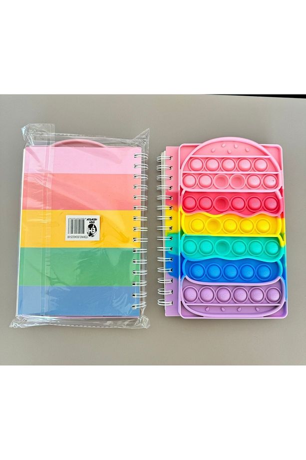 Pop-it Bubble Notebook 1adet -popit Defter Renkli,eğlenceli,spiralli Okul Defteri - 1