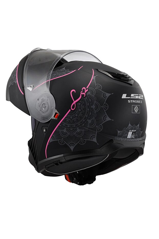 STROBE 2 LUX MAT SİYAH-PEMBE KASK - 8