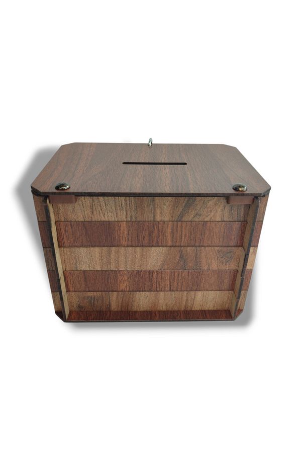 Kumbara - Parabox Ahşap Tip Box (CEVİZ-KEMENÇE) - 6