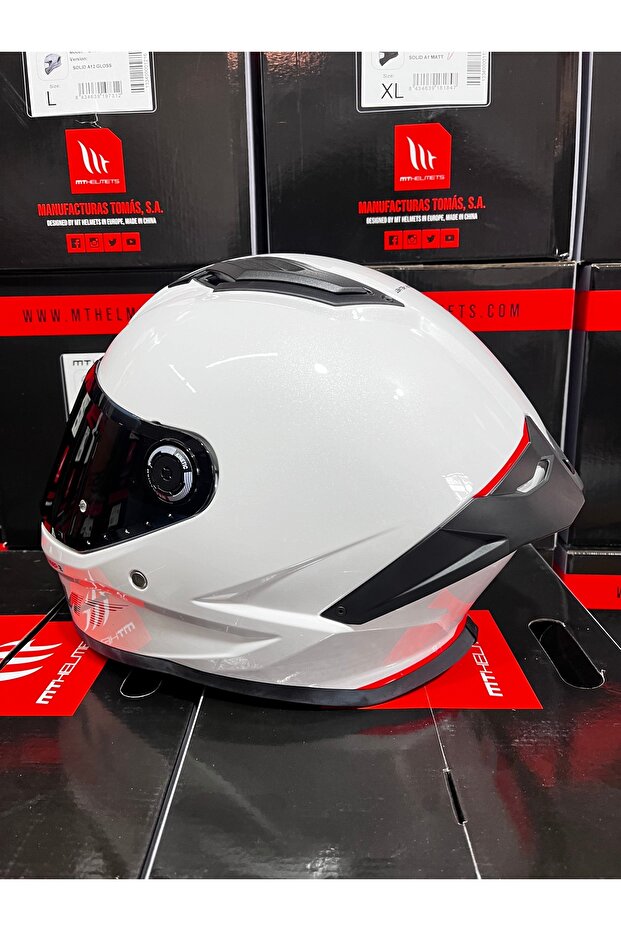 Helmets stinger 2 solid parlak beyaz (şeffaf vizörlü) - 5